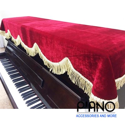 Khăn Phủ Đàn Piano Nhung Đỏ